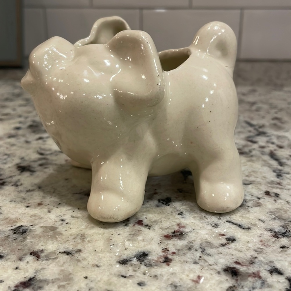 Antique. Vintage. Pig planter. Toothpick holder. Succulent